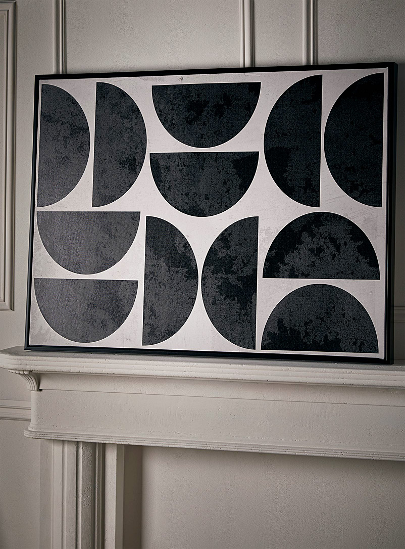Simons Maison: La toile reflets géométriques Voir nos formats offerts Noir à motifs