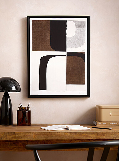 Simons Maison: Le tableau abstrait interstice II Voir nos formats offerts Brun noisette