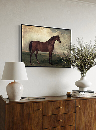 Simons Maison: La toile Vintage Horse Voir nos formats offerts Brun &agrave; motifs