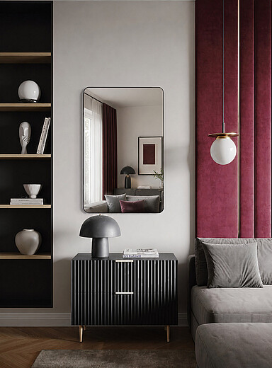 Simons Maison: Le miroir cadre en aluminium noir Neom Noir