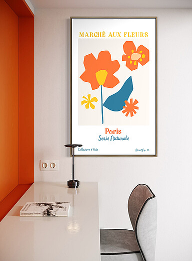 La toile fleurs abstraites orang&eacute;es Voir les formats offerts