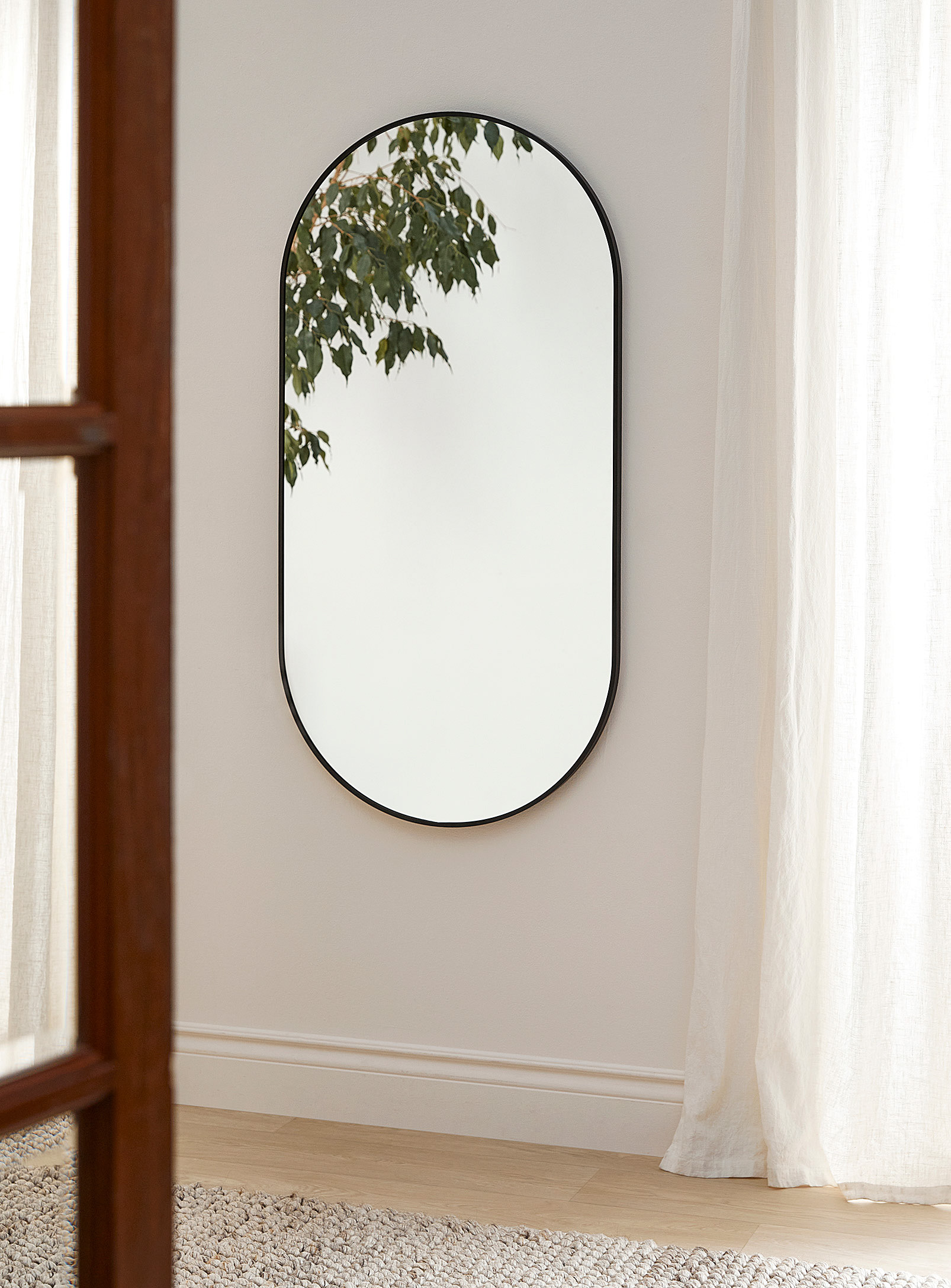 Simons Maison Long Metallic Rounded Mirror In Gold