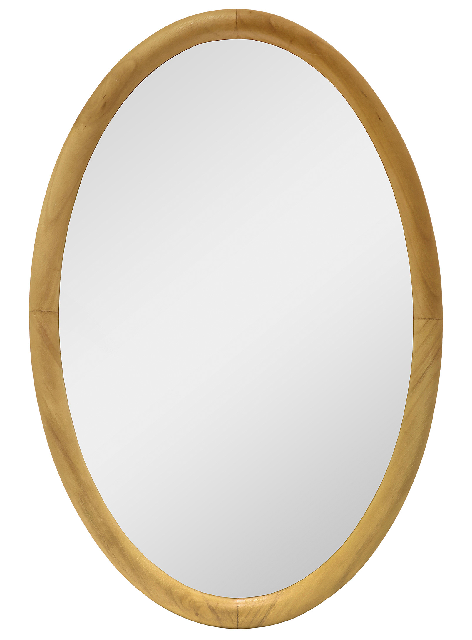 Simons Maison Oval Oak Wood Mirror In Brown