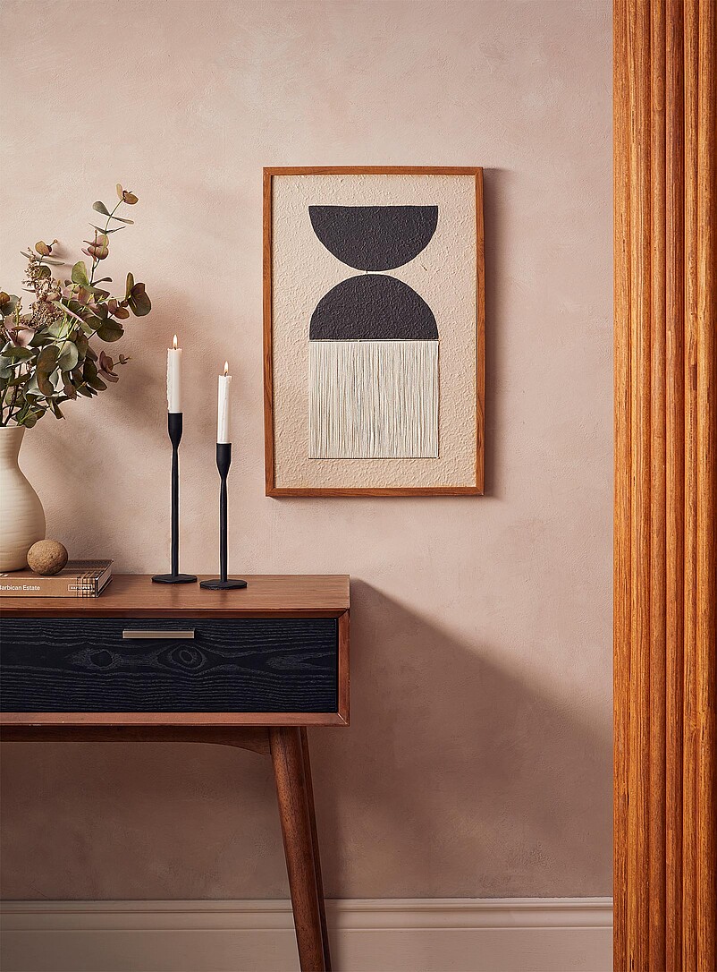 Half-Moon Fabric And Paper Wall Art 16 X 24 In