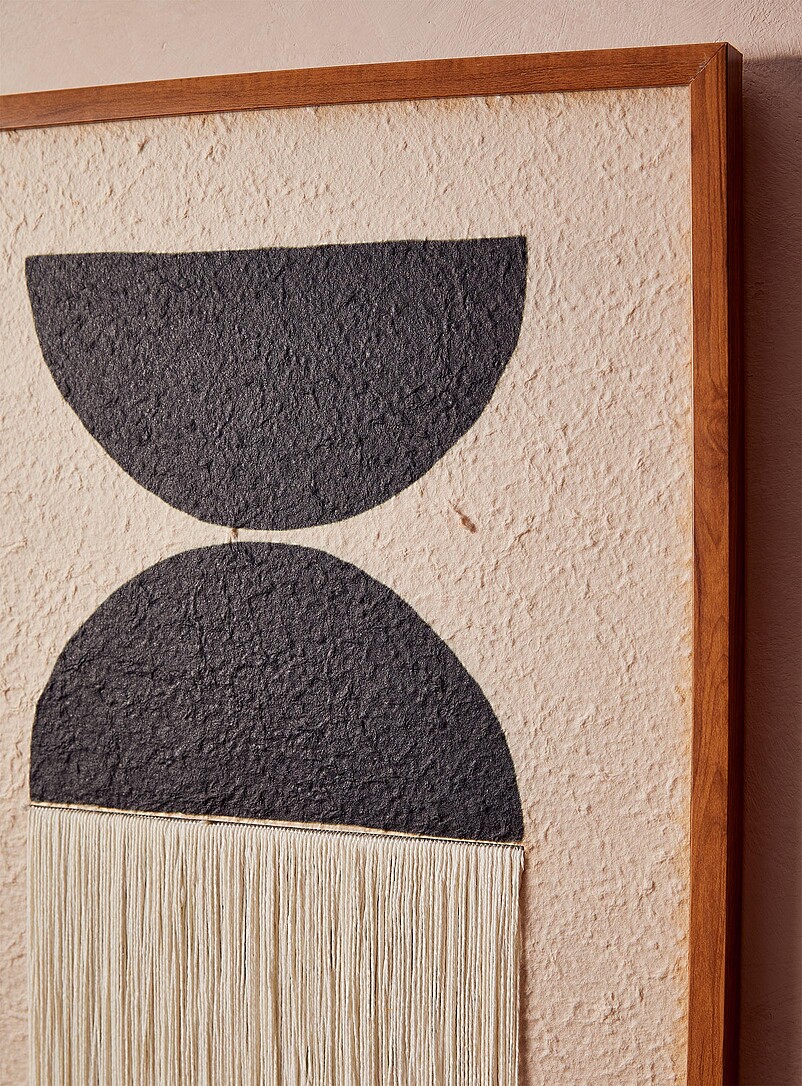 Half-moon fabric and paper wall art 16 x 24 in product image 2