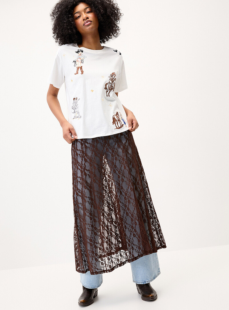 Cowgirl Embroidery Loose T-Shirt