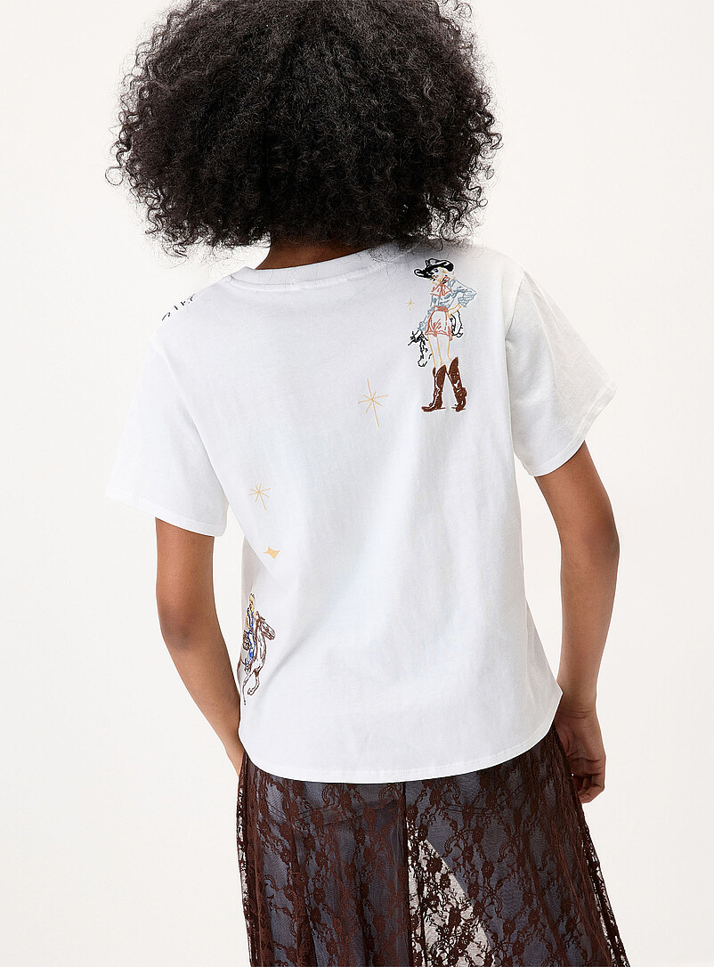 Cowgirl embroidery loose T-shirt product image 3