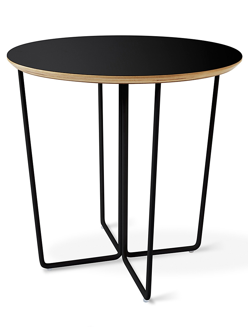Gus Black Round black accent table