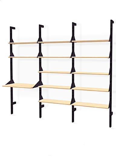 L'&eacute;tag&egrave;re triple bois et m&eacute;tal avec bureau