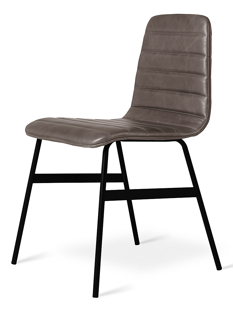 Gus Grey Modern quilted leather chair