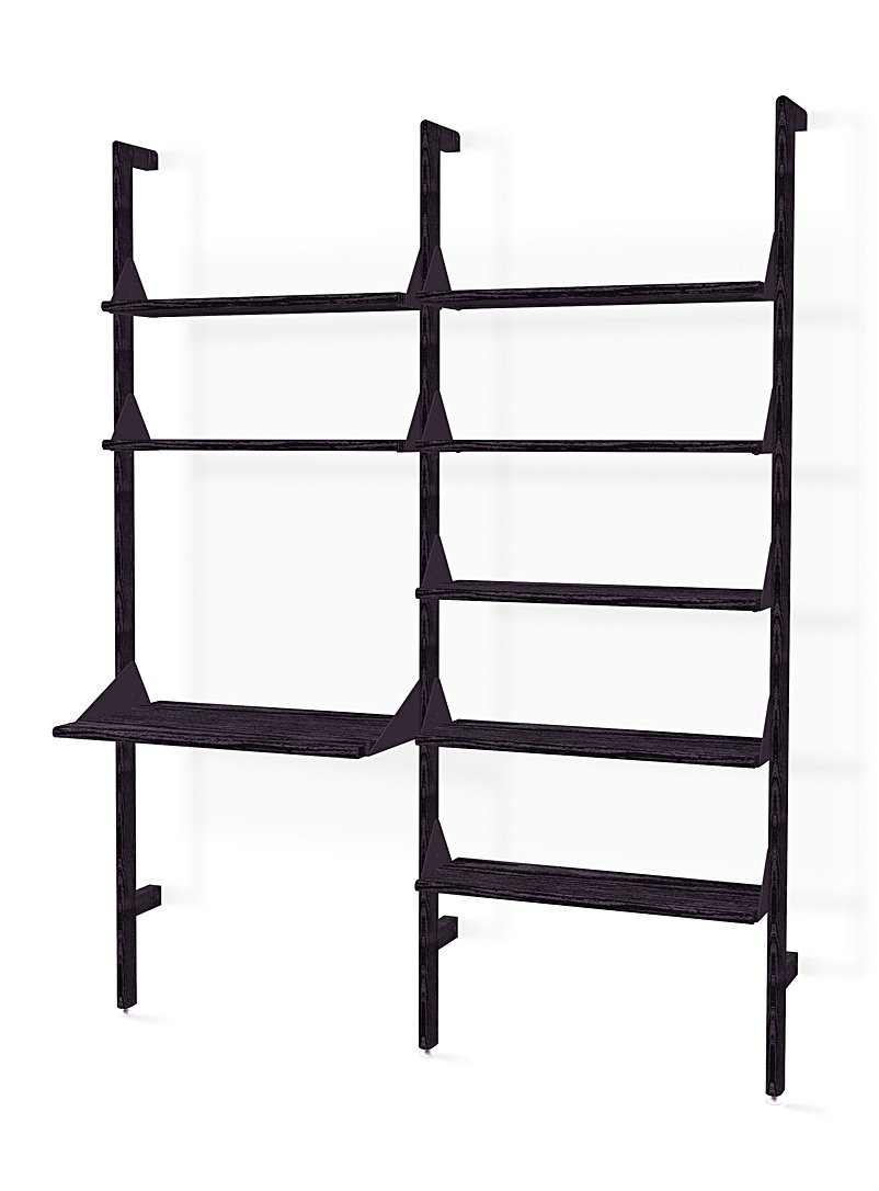 Wood and metal double shelf with desktop product image 2