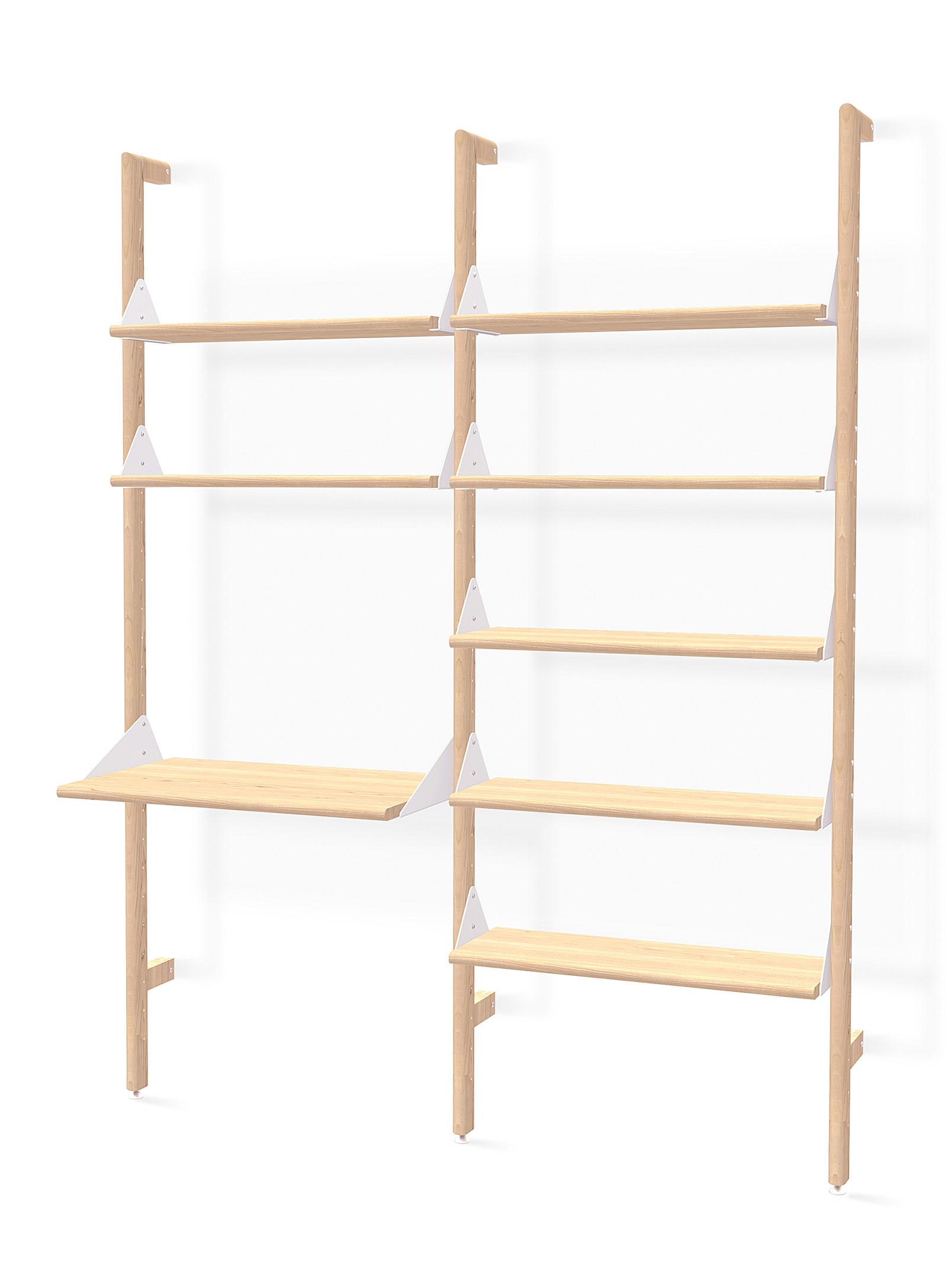 Gus Wood And Metal Double Shelf With Desktop In Assorted