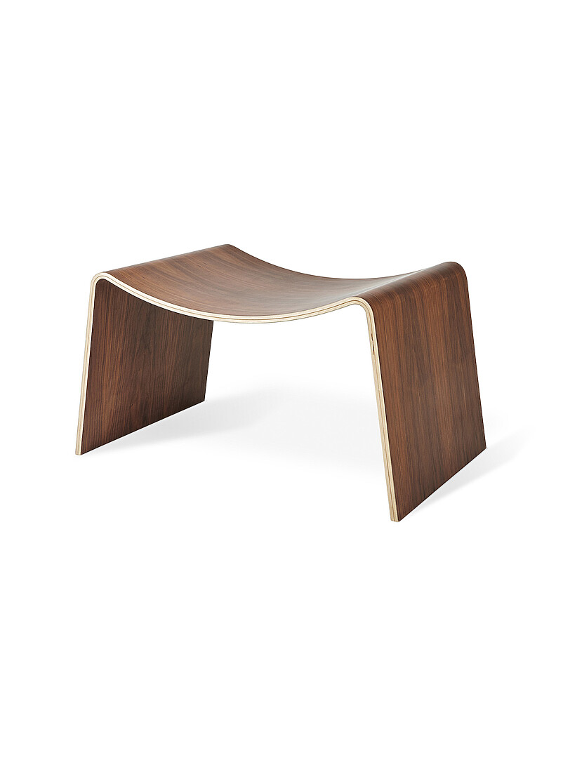 Natural wood wavy stool product image 2