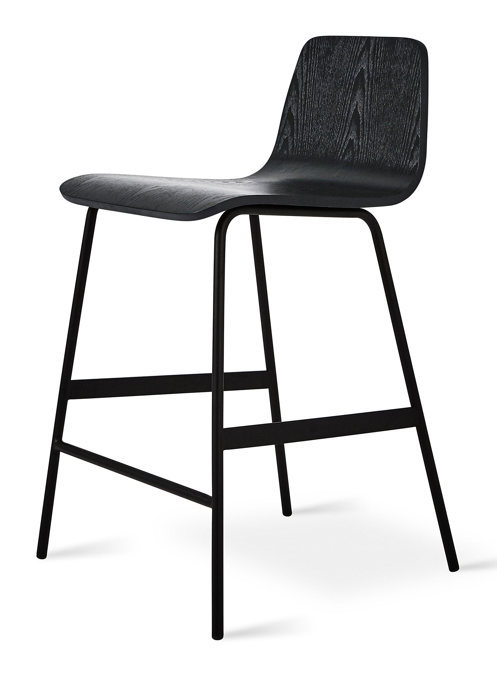 Gus Modern Wood And Metal Counter Chair In Black