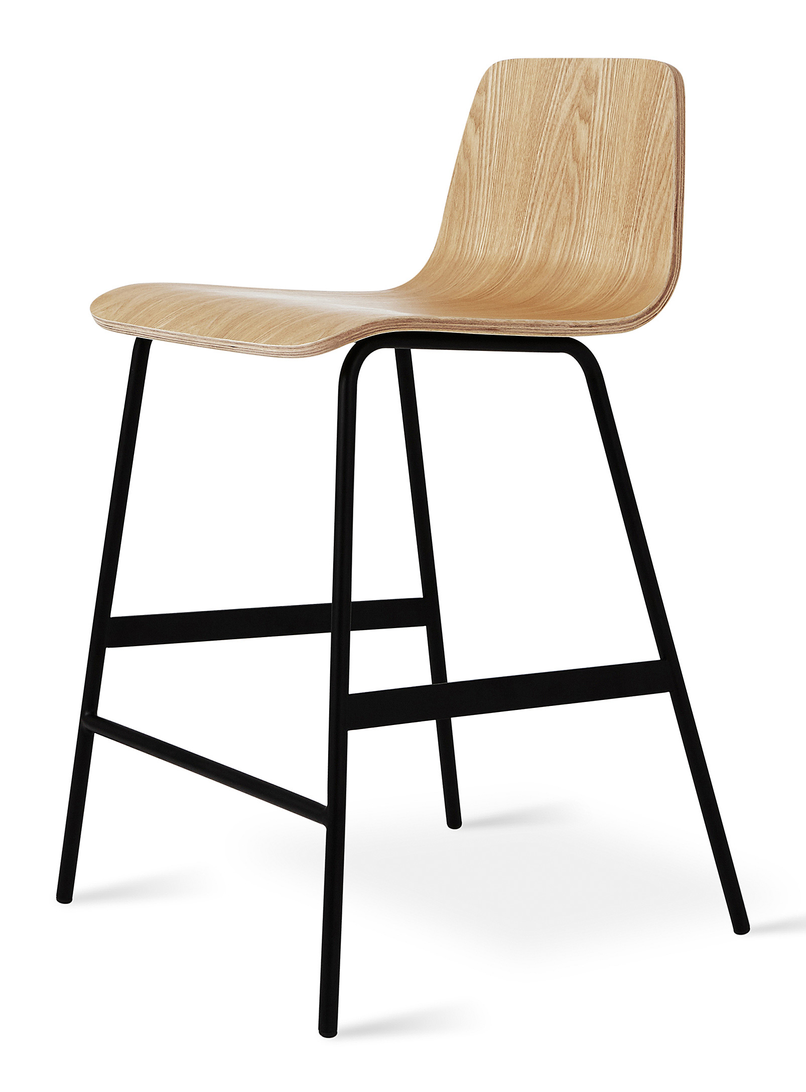 Gus Modern Wood And Metal Counter Chair In Light Brown