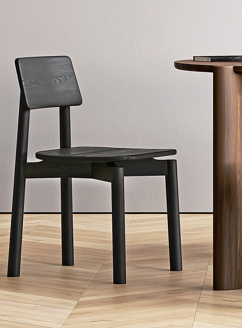 Black ash wood architectural chairs Set of 2 product image (primary)