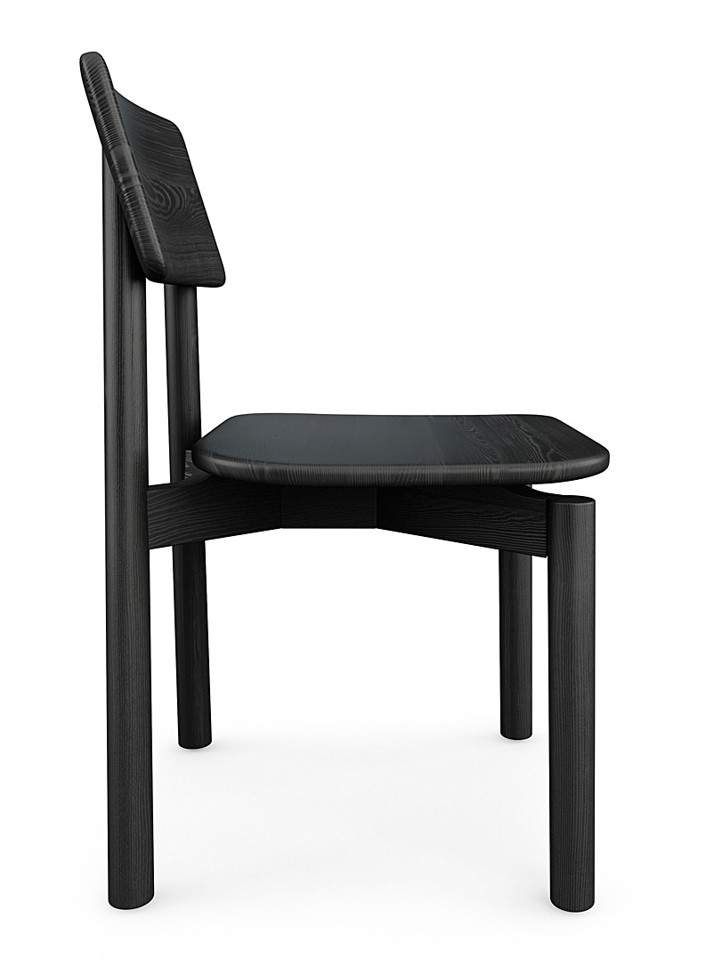 Black ash wood architectural chairs Set of 2 product image 3