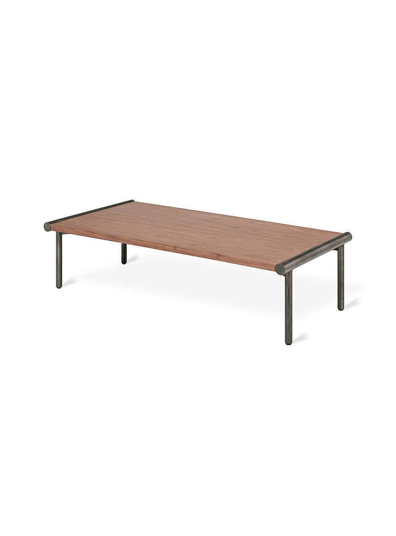 Minimalist wood and metal coffee table product image 2