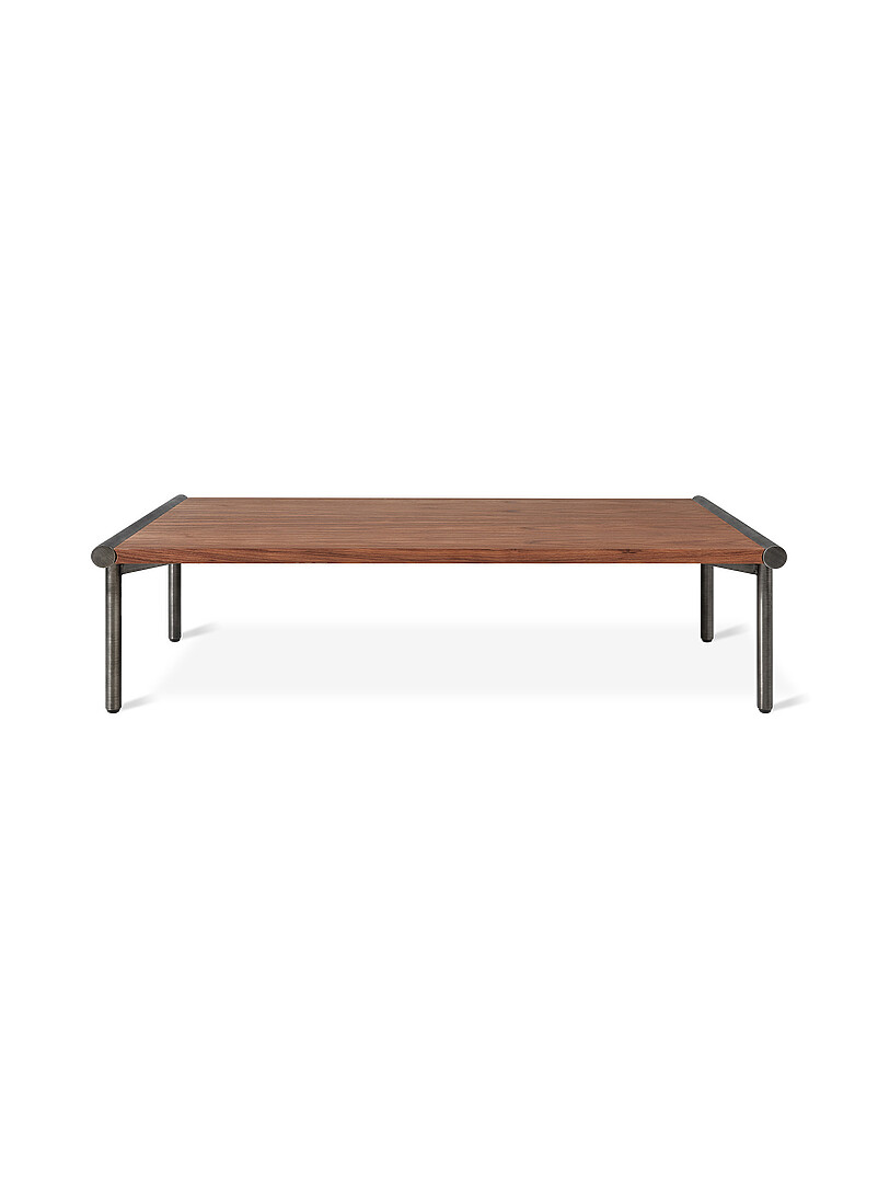 Minimalist wood and metal coffee table product image 3