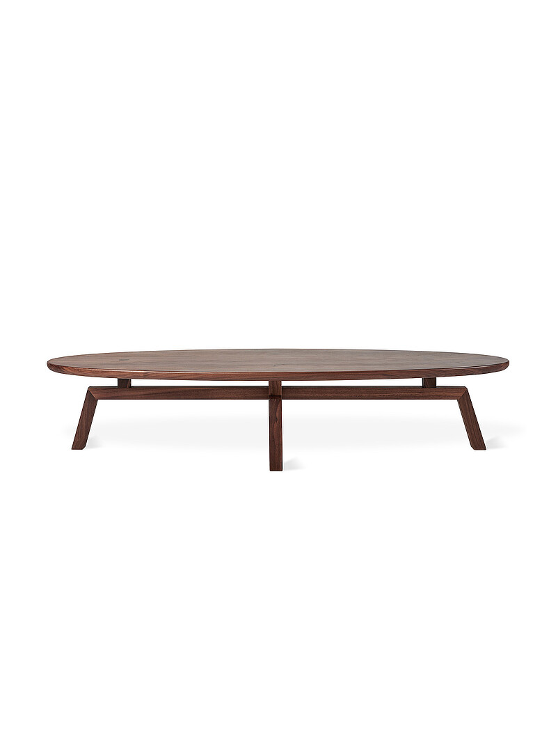 Large oval wooden coffee table product image 2