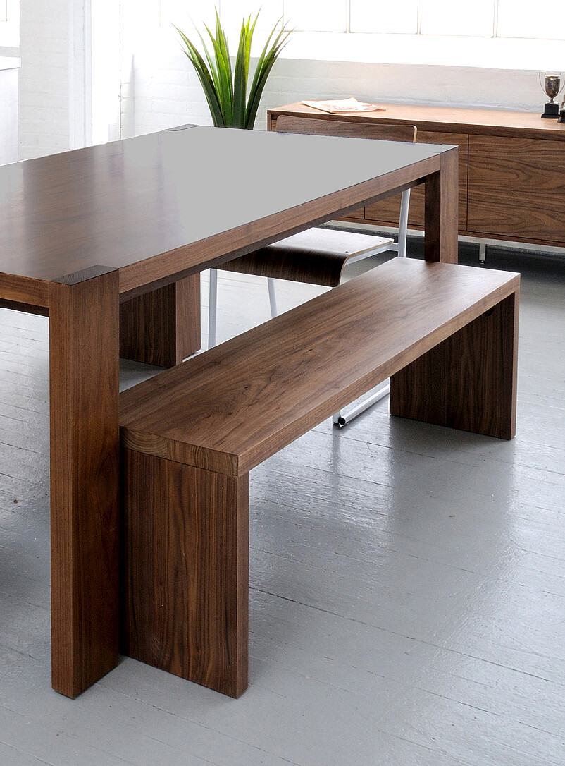 Plank brown wooden bench product image (primary)