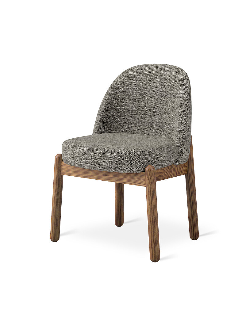 Malloy walnut base bouclé chair product image (primary)
