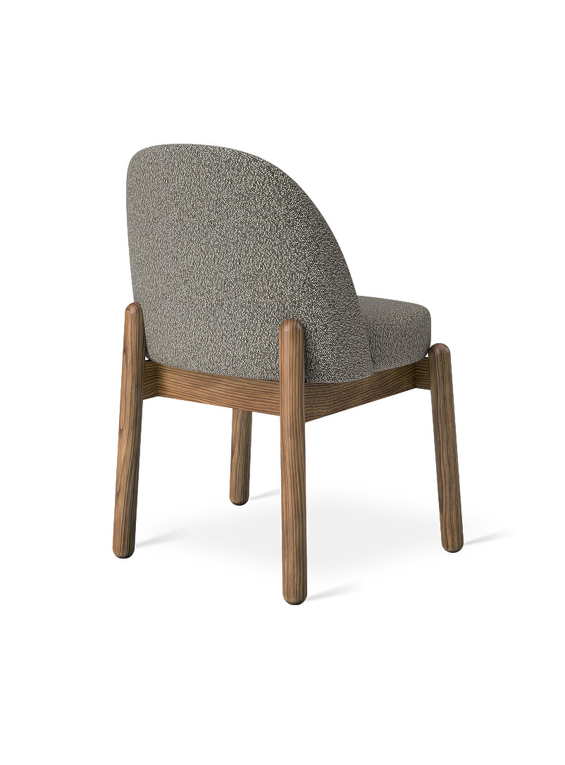 Malloy walnut base bouclé chair product image 2