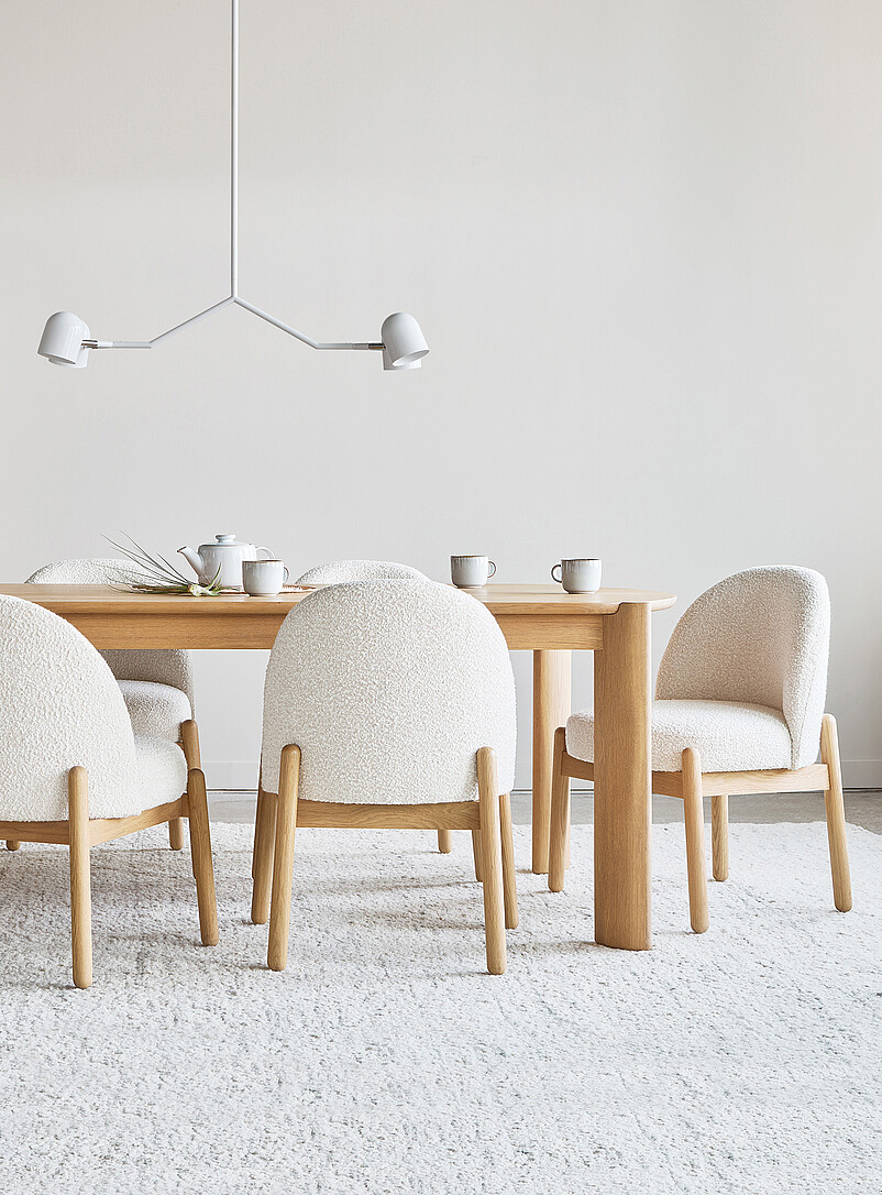 Malloy oak base bouclé chair product image (primary)