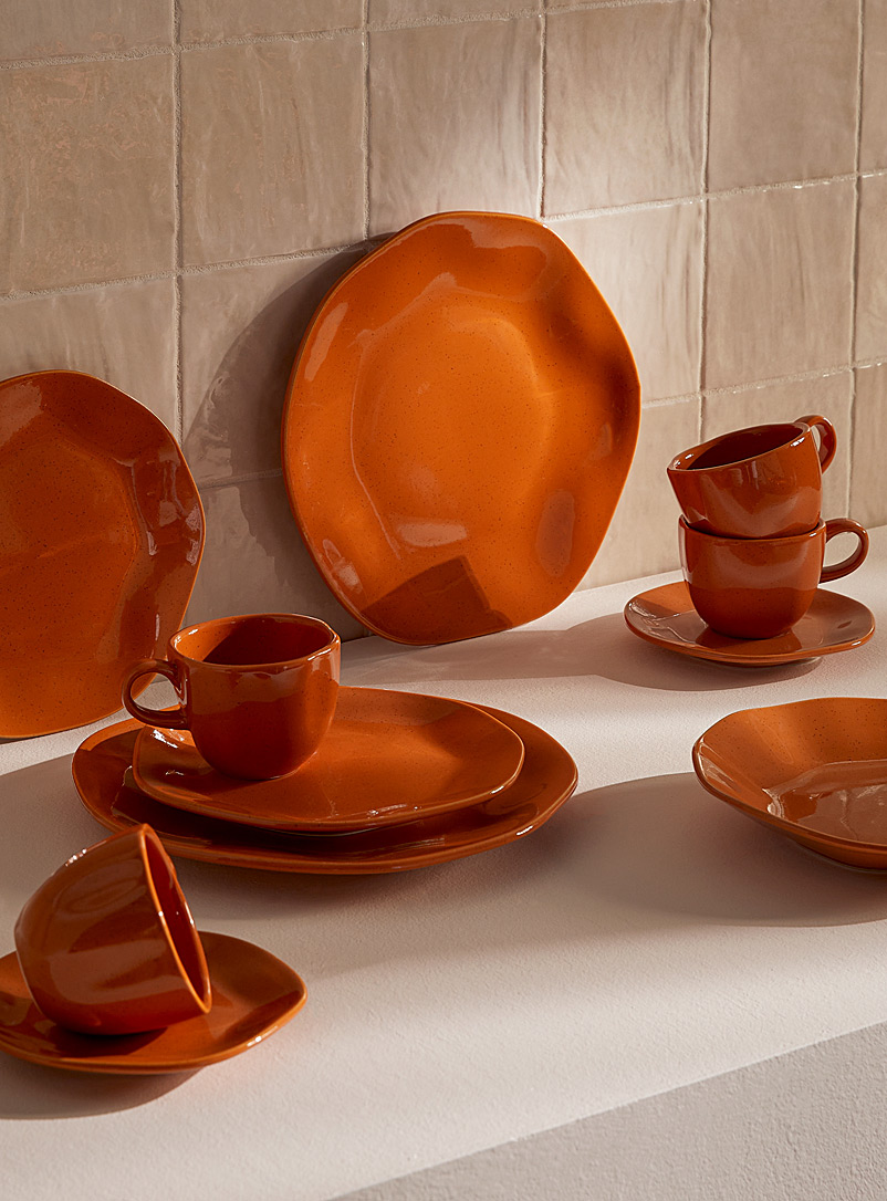 Simons: La vaisselle ondulée Ensemble de 20 pièces Orange