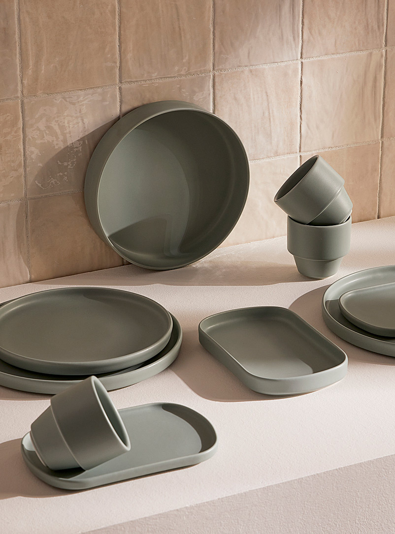 Simons Sage green Plain minimalist dishware 24-piece set