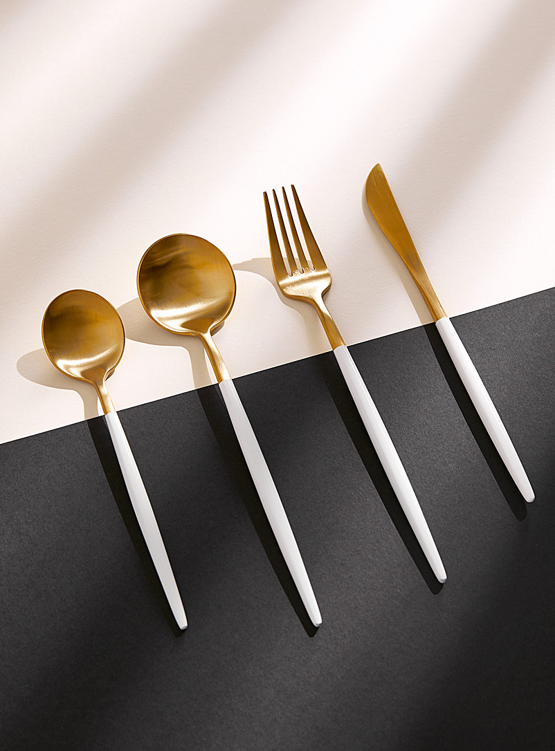 Simons Maison White and gold Minimalist utensils 16-piece set