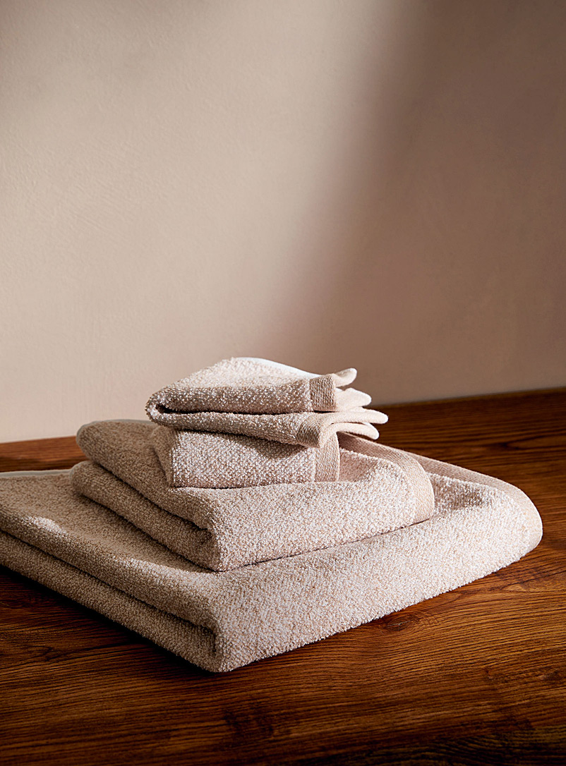 Simons Maison Ivory/Cream Beige Organic cotton heathered towels