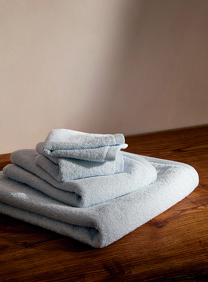 Simons Maison Baby Blue Organic cotton heathered towels
