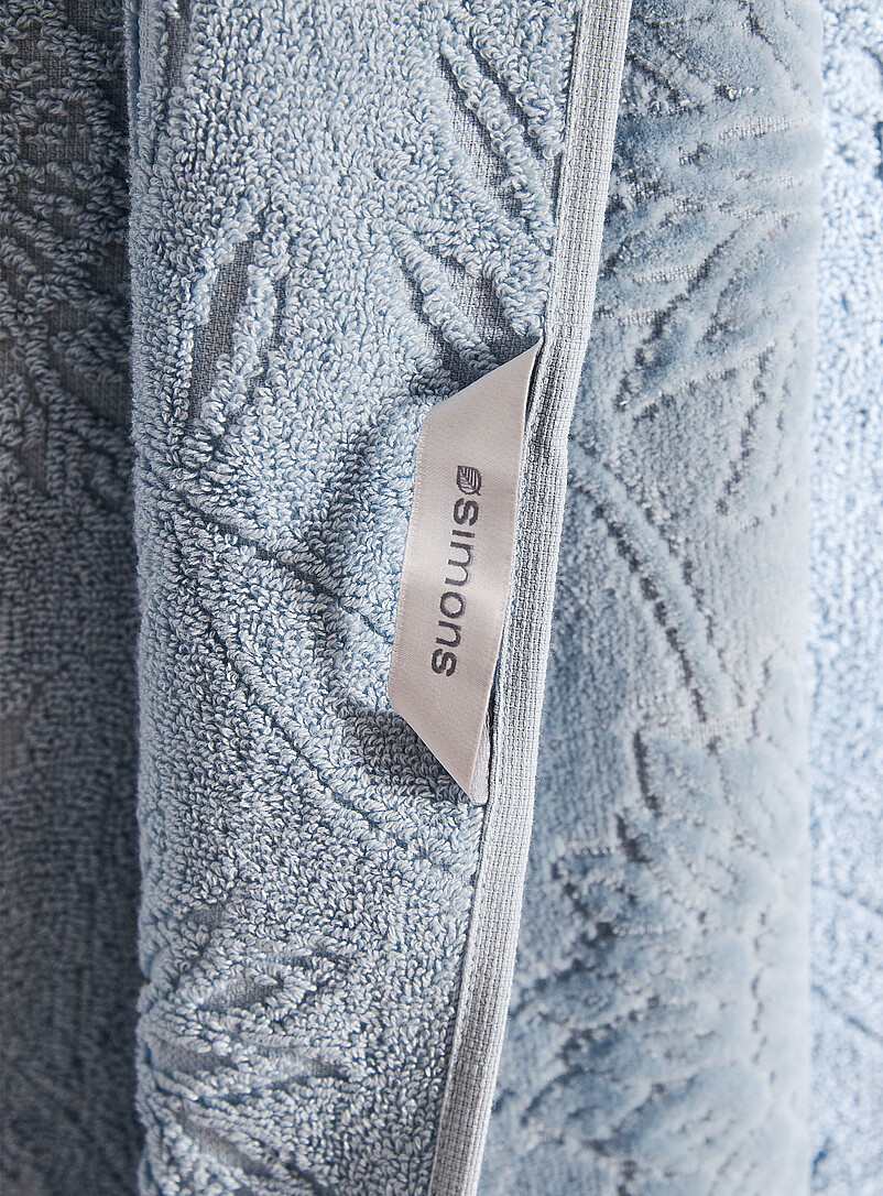 Simons Maison Off White Flowers velvet organic cotton jacquard towels