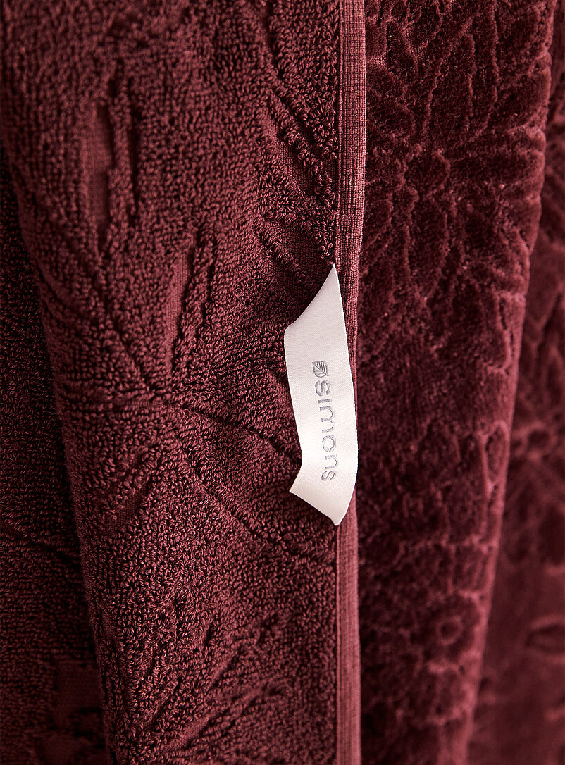 Simons Maison Off White Flowers velvet organic cotton jacquard towels