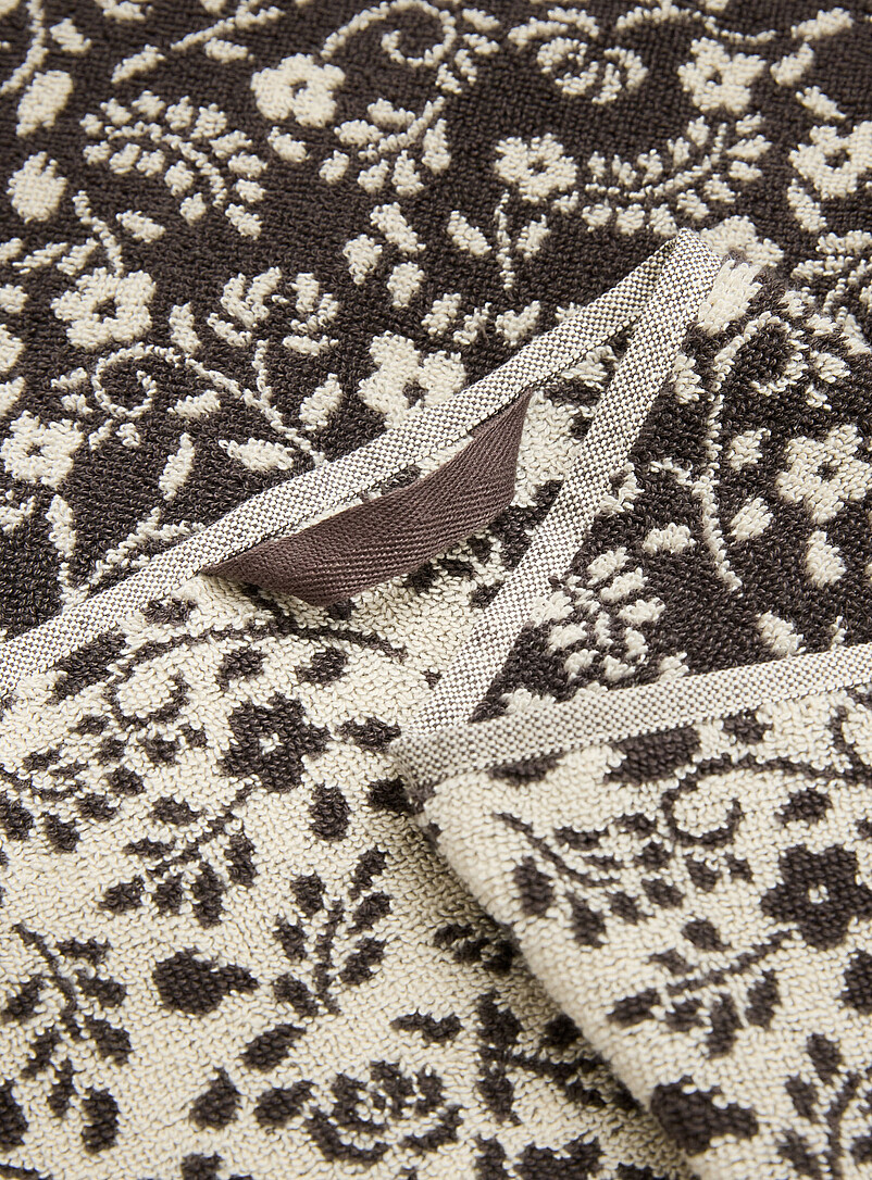Simons Maison: Les serviettes r&eacute;versibles tapisserie florale coton bio Bleu &agrave; motif