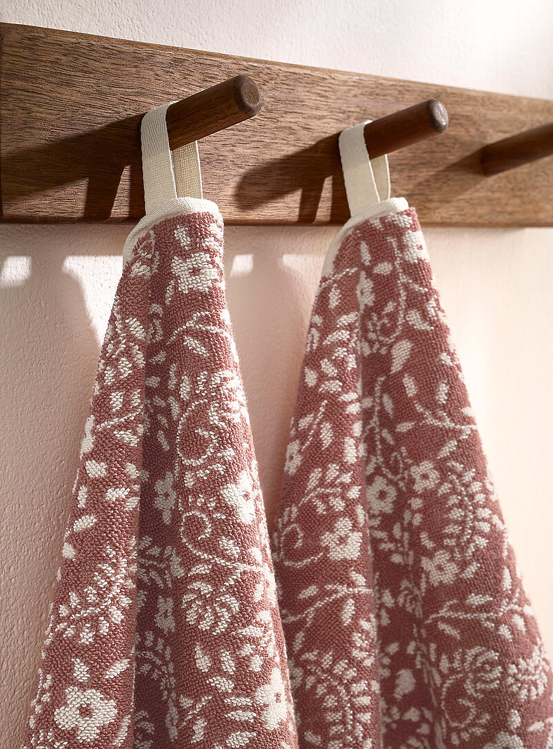 Simons Maison: Les serviettes r&eacute;versibles tapisserie florale coton bio Bleu &agrave; motif
