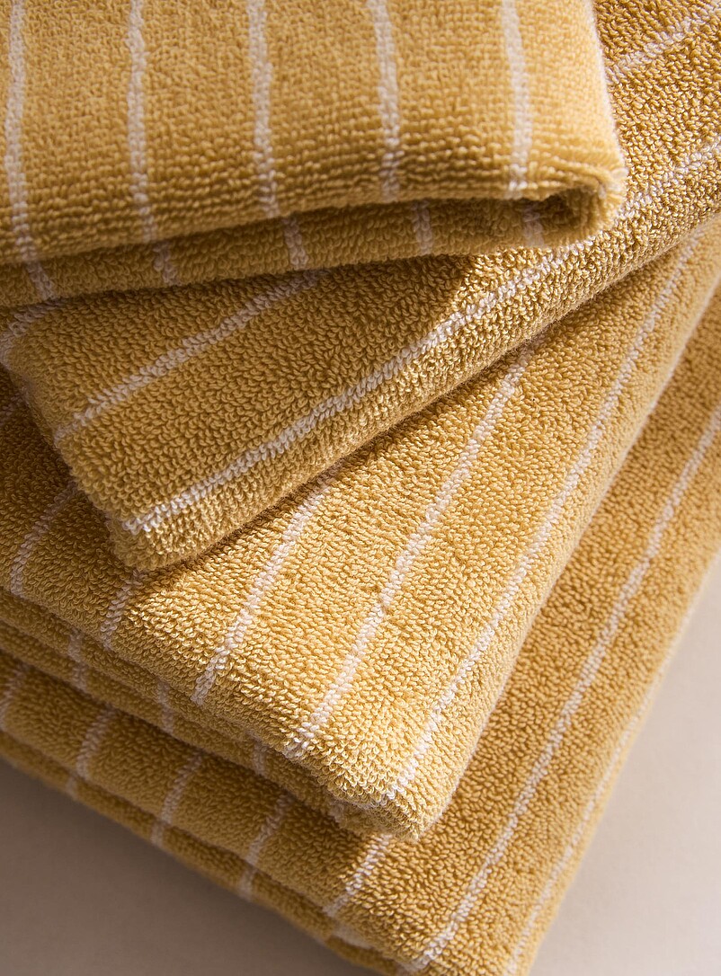 Simons Maison: Les serviettes fines rayures coton bio Jaune