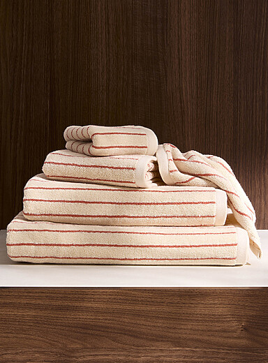 Les serviettes fines rayures coton bio