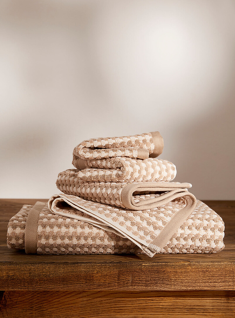 Popcorn texture organic cotton towels | Simons Maison | Jacquards ...