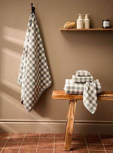 Organic cotton gingham towels