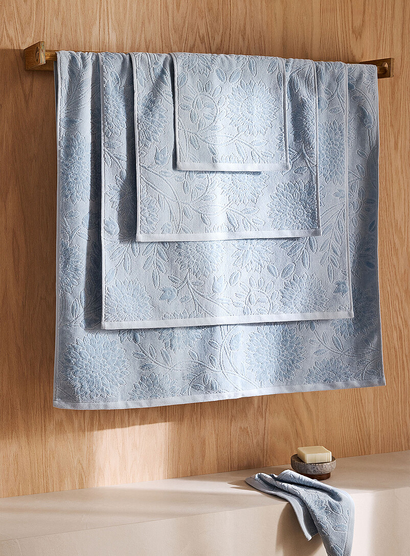 Flowers Velvet Organic Cotton Jacquard Towels