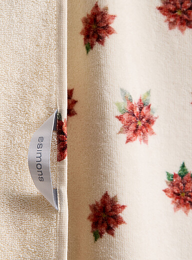 Les serviettes &agrave; main poinsettias coton bio <b>Collection de No&euml;l</b>
