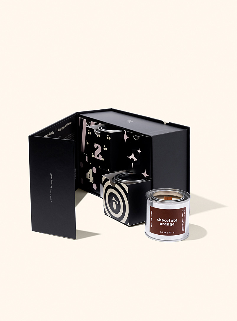 Mala the Brand: Le calendrier de l'avent de bougies parfumées Ensemble de 6 minibougies Orange et Chocolat
