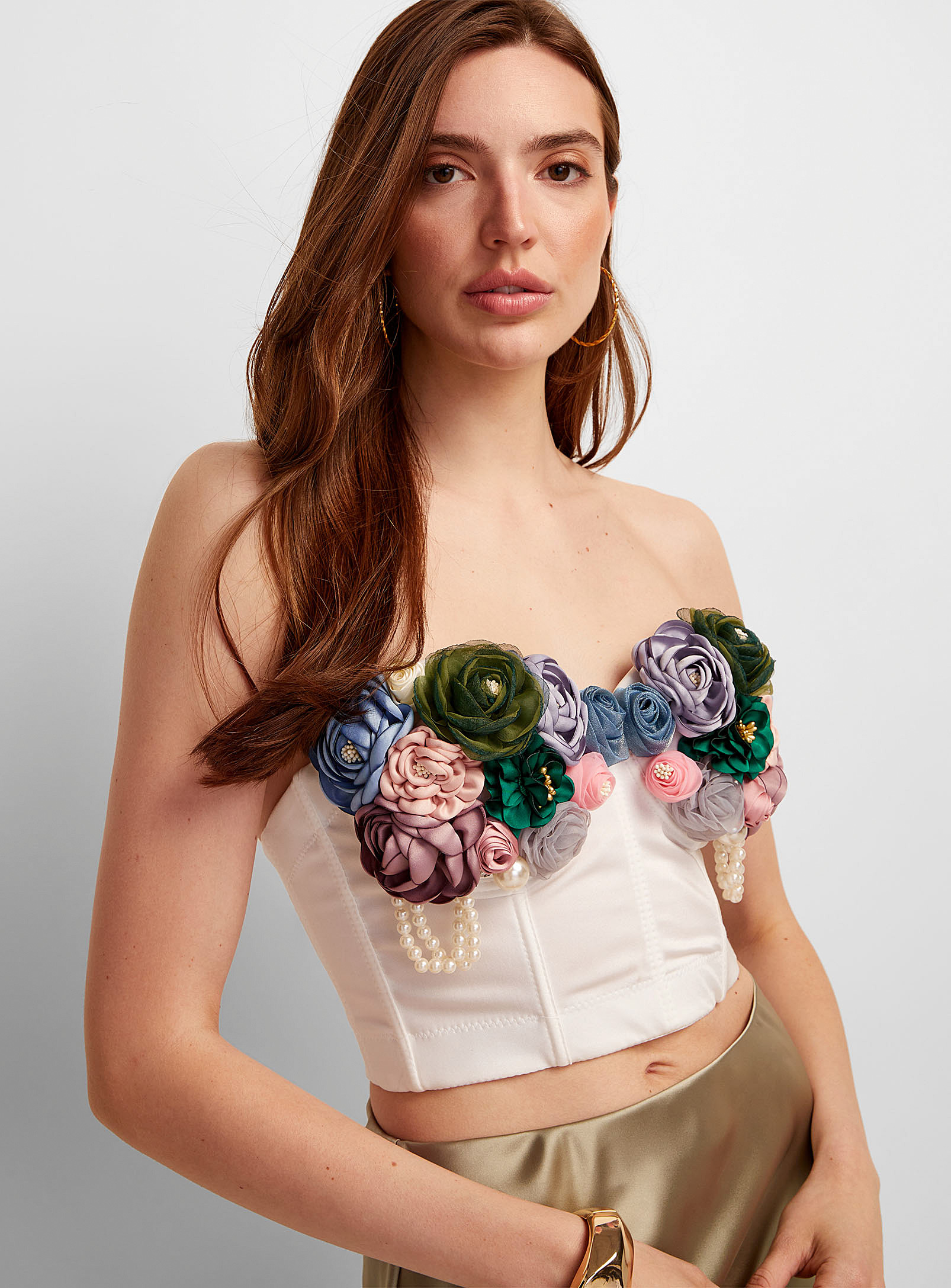 Icône - Women's Flowers and beads bustier