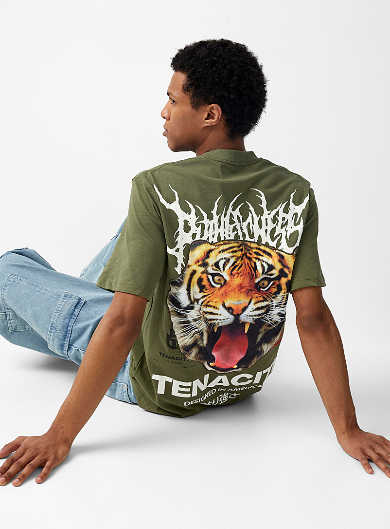 Tenaciti Green Tiger head T-shirt for men