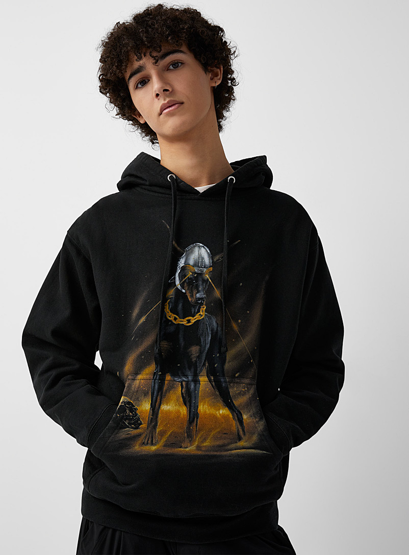 Djab Black Warrior doberman hoodie for men