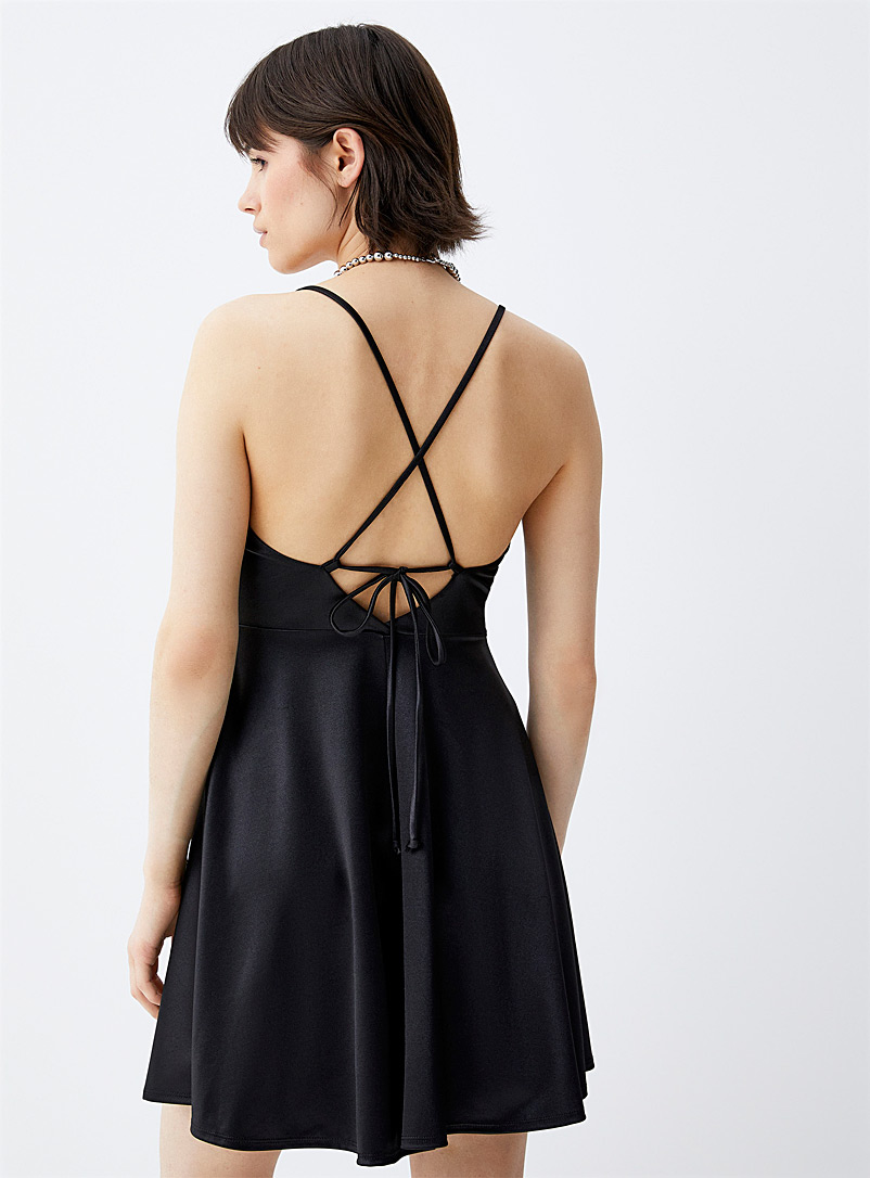 Satin draped collar dress product image 3