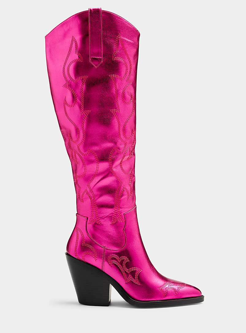 Simons Pink Metallic cowboy boots Women for women