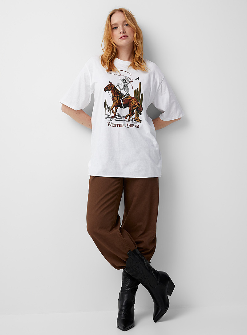 Twik: Le t-shirt Western Dream Blanc pour femme
